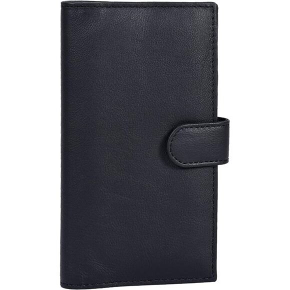 Premium Leather Checkbook Cover Wallet Black - Picture 1 of 4
